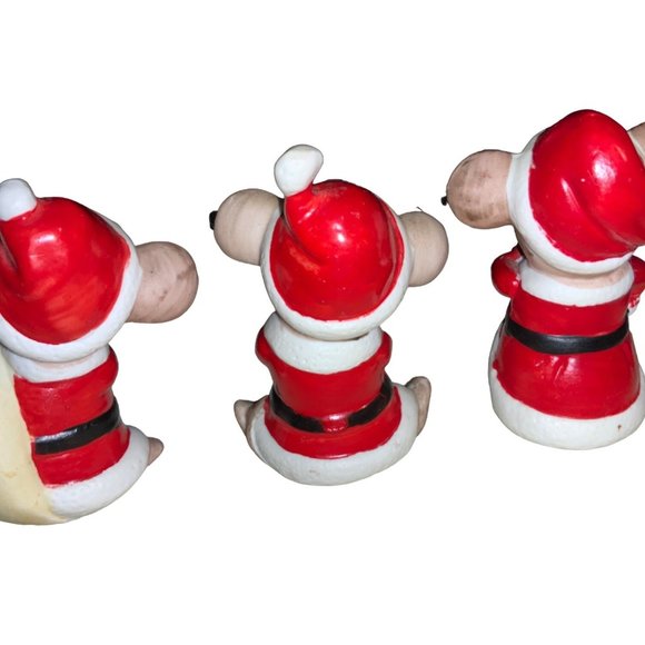 Vintage 1980's Set of 3 Ceramic Christmas Mice - Picture 4 of 11